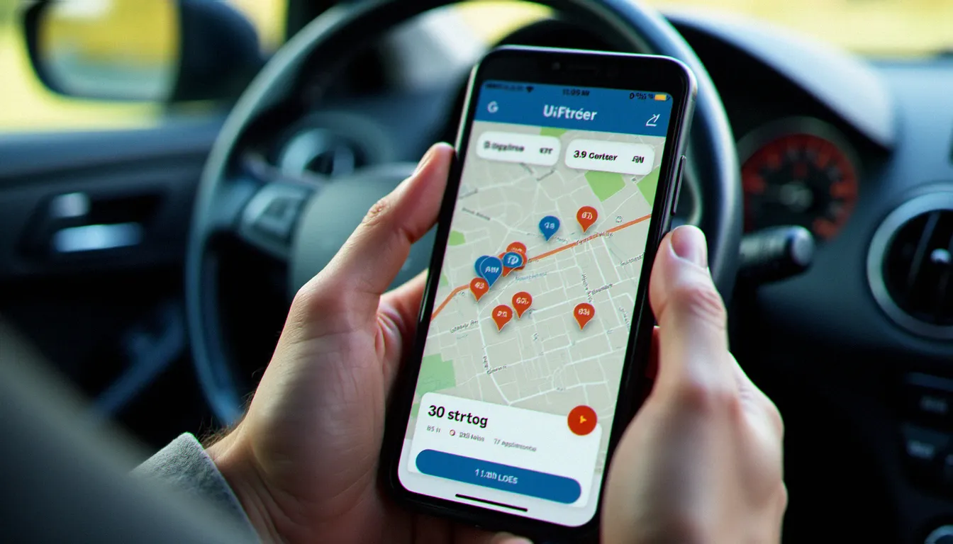 Application de comparaison de prix essence sur smartphone avec carte des stations-service de Vichy pour optimiser le coût carburant