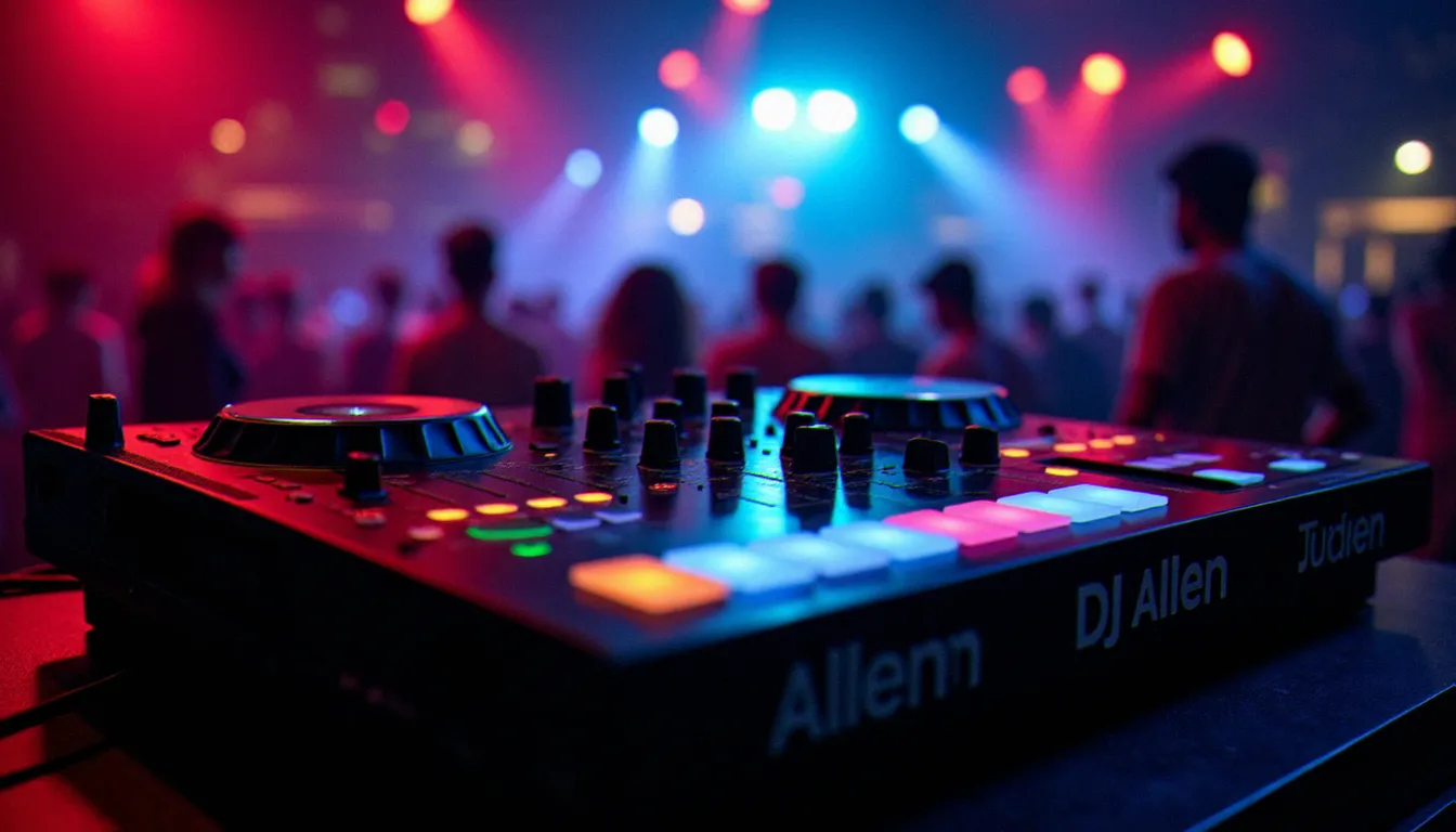 Mixette Allen & Heath Xone avec filtres analogiques dans une cabine DJ de club, symbole du setup hybride analogique-numérique