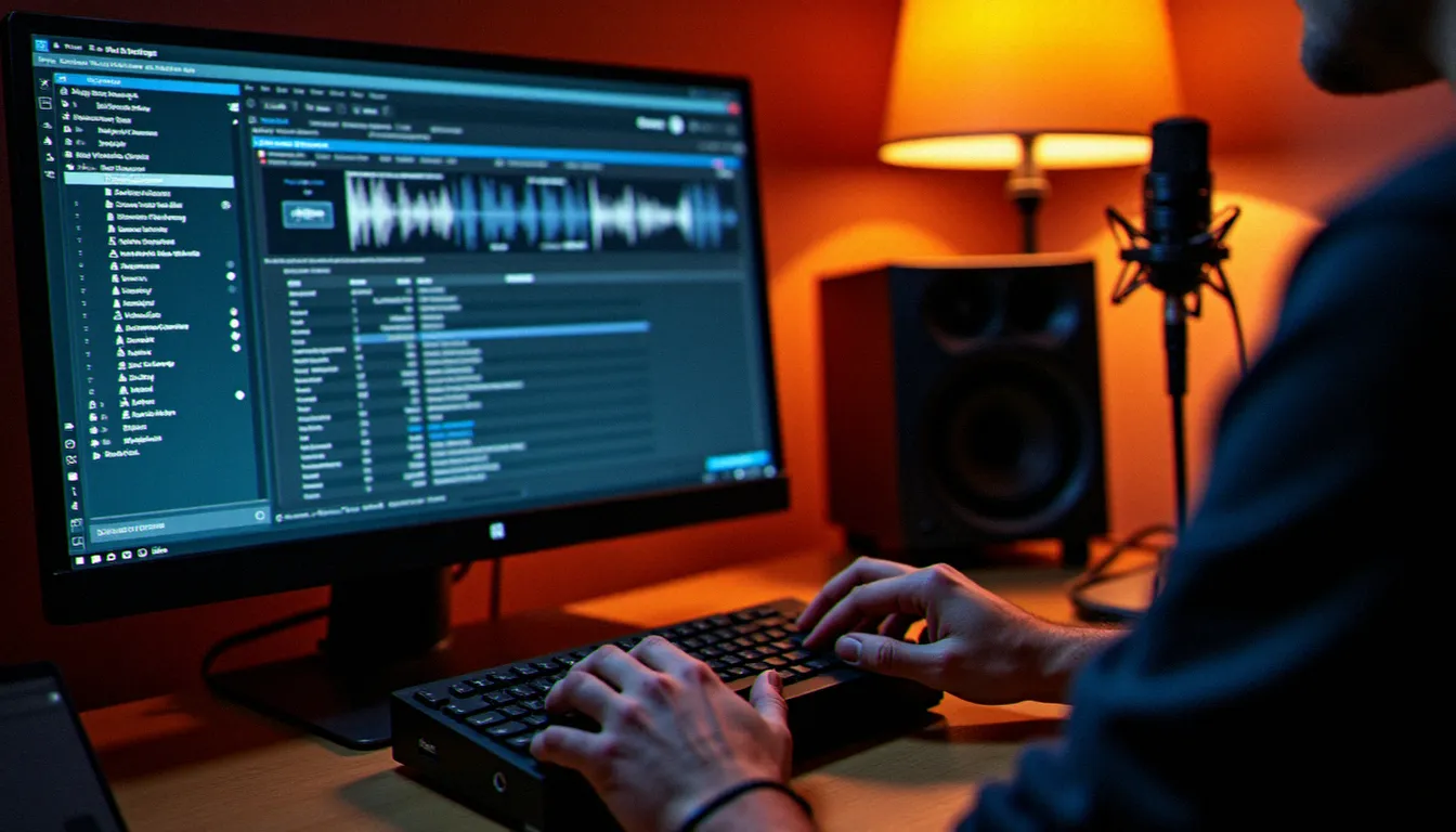 Configuration des paramètres audio d'un logiciel DJ Windows gratuit avec interface audio USB connectée à un ordinateur de bureau