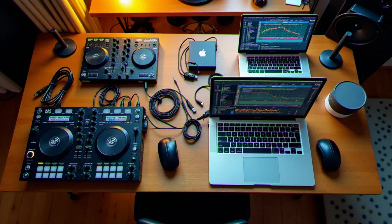 Comparaison entre un setup DJ avec contrôleur et un logiciel DJ sans contrôleur sur simple ordinateur portable