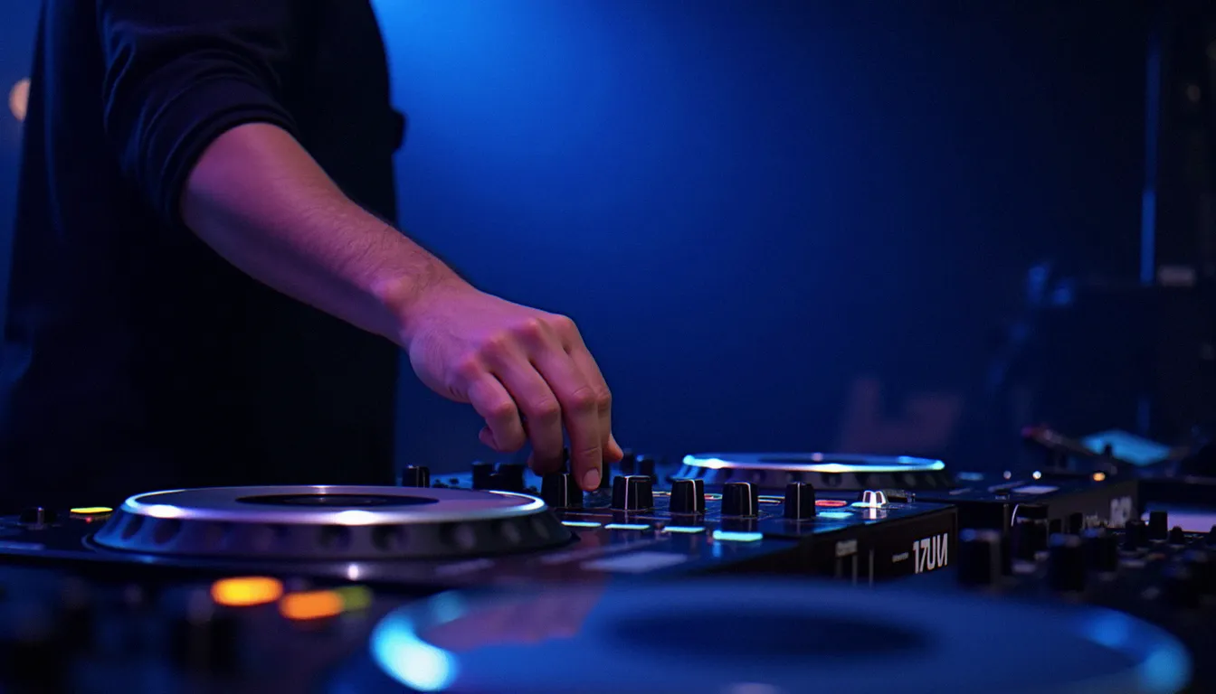 DJ ajustant les faders de pitch pour le calage tempo manuel