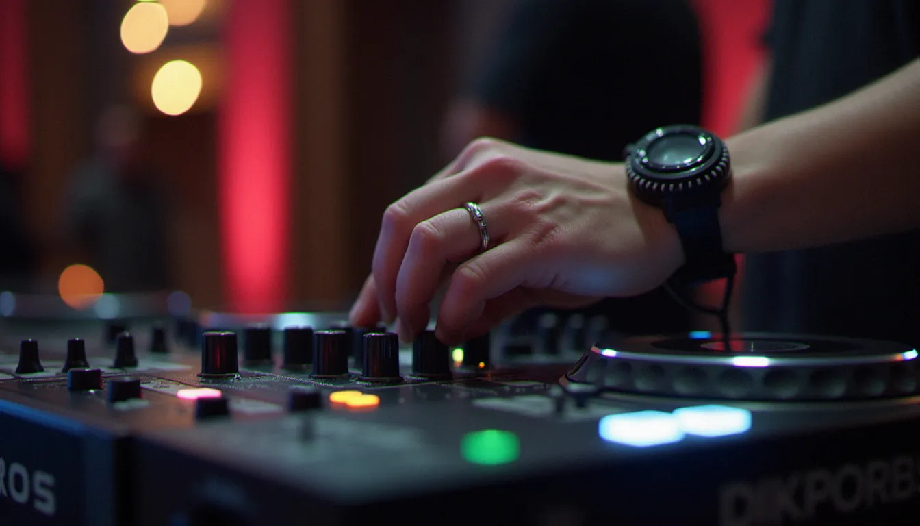 Réglage des volumes sur un mixer DJ avec casque audio
