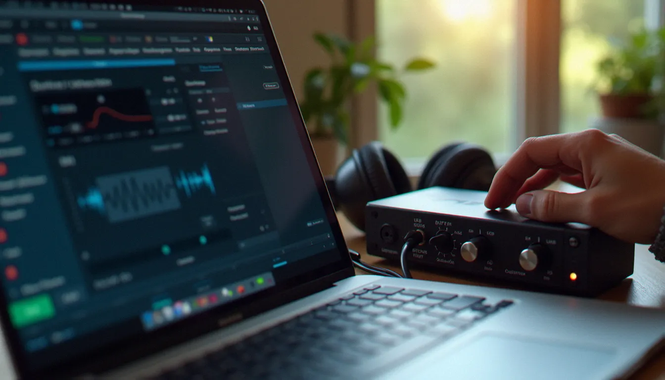 Réglage du tampon audio d'un ordinateur relié à une interface audio pour réduire la latence